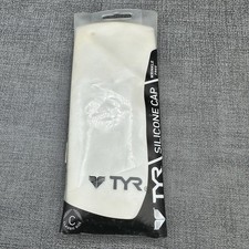 TYR Silicone Swimming Cap White No Wrinkle Classic Adult Size LCS 100 Original
