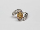 SPARKLY 18k Gold Pave' Bypass Natural Fancy Yellow & White Diamond Ring Sz 5.25 — photo 6