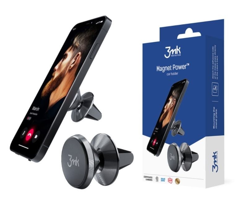 3MK Magnet Power Car Holder, Smartphone Halterung, Schwarz - Bild 2