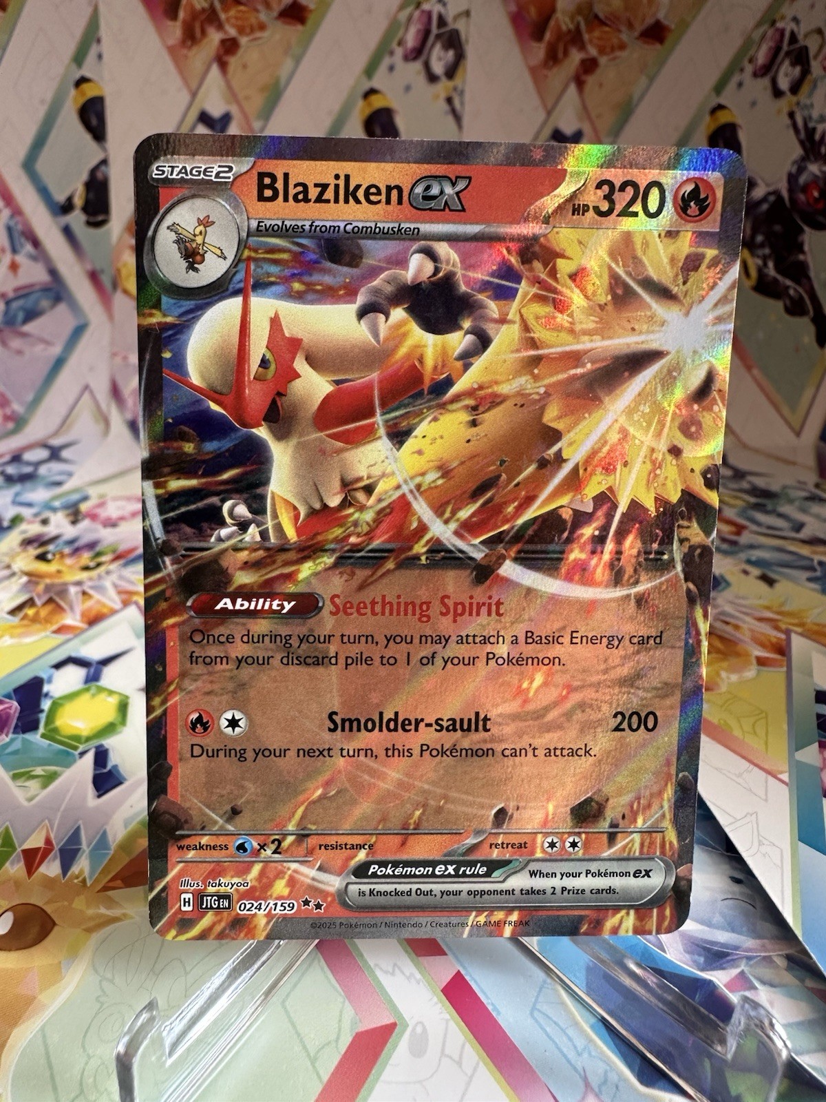 Pokemon TCG Blaziken ex - 24/159 Double Rare - SV09: Journey Together Card