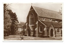 Antique Postcard Postal History St Margarets Church Olton Solihull RPPC