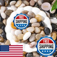 SIDONG 20 LB Mixed River Rocks, 0.3-0.5 Inches High Polished Pebbles for Indoor