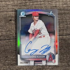 George Klassen 2025 1st Bowman Chrome Prospect Refractor Auto /499 CPA-GK Angels