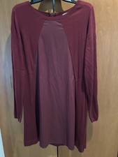 Burgundy Zip-Up Tunic Dress by Di Roma, Size M