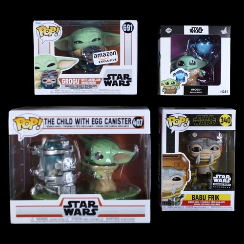 Funko Pop Star Wars Bundle Grogu Child Canister Babu Frik