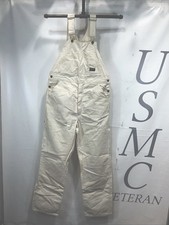 Mens Oshkosh NWOT NOS Vintage USA Made Off White Denim Bib Overalls Size 36X34