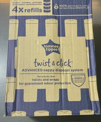 Tommee Tippee Twist and Click Advanced Nappy Bin Original Refill Cassettes, 