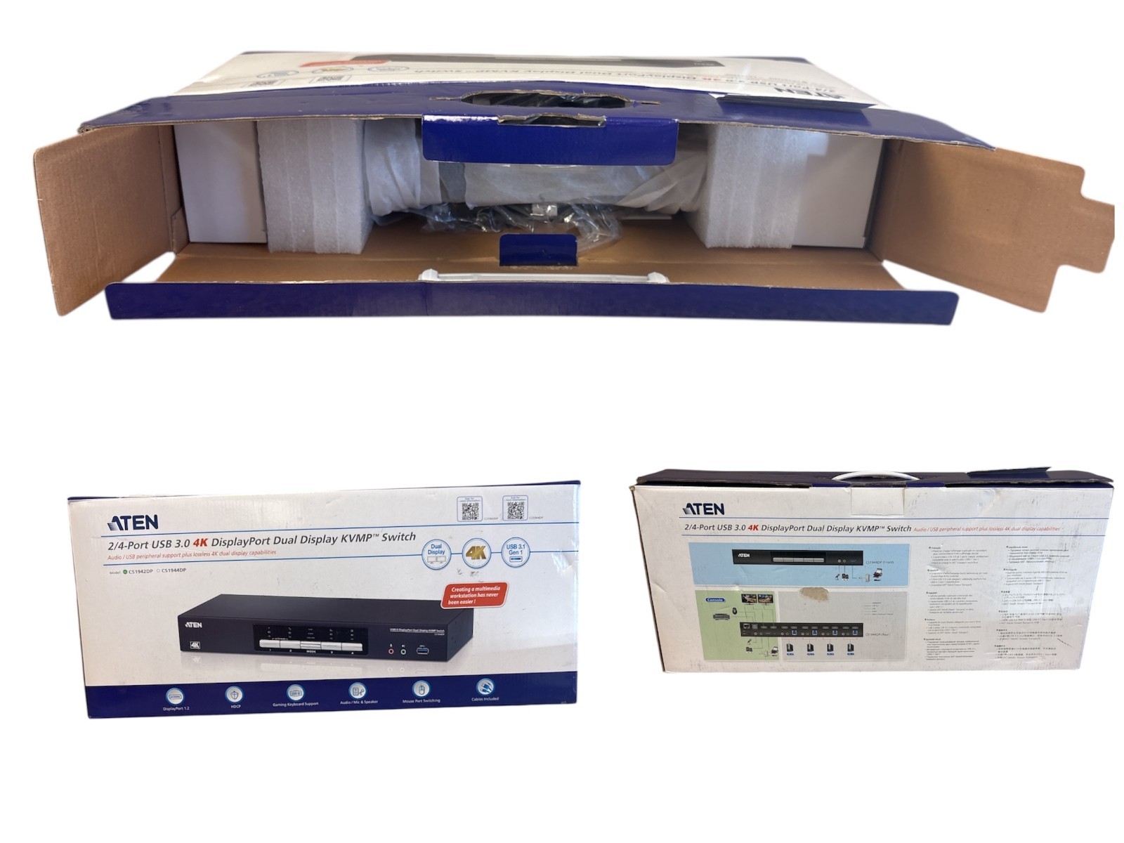 Aten KVMP Switch Dual Display USB 3.0 DisplayPort 4K CS1942DP - NEU OPEN BOX