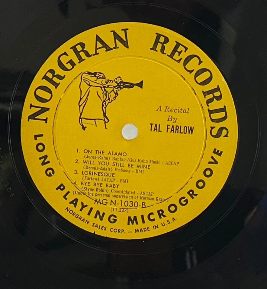 LP: Tal Farlow, A Recital By Tal Farlow, Norgran, Mono, 1st pressing Deep groove - Image 4 of 4