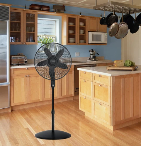 18" 4-Speed 23 ft/s High-Velocity Remote Controlled Pedestal Fan, Black, S18605 - Picture 15 of 15