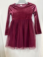 Wonder Nation Velour Tulle Tutu Dress Girls Many Sizes Long sleeve Burgundy New