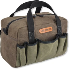 14-Pocket Waxed Canvas Tool Organizer - Heavy Duty Electrician'S Tool Bag, Small