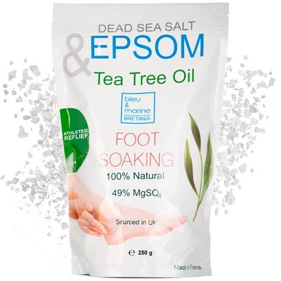 Teebaumöl, Pfefferminzöl Fußbad mit Bittersalz & Totes Meer Salz   Epsom Salz...