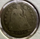 1854 Seated Liberty Dime, Arrows, Good