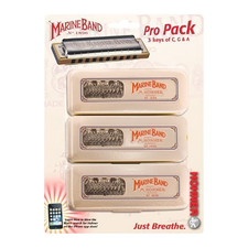 Hohner Marine Band 1896 Pro Pack 3-Piece Diatonic Harmonicas VINTAGE