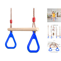 Pellor Trapeze Schaukel FüR Kinder Mit Kunststoff Ringen 160 Kg Belastbar Blau