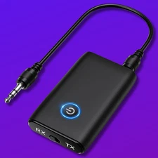 Bluetooth 5.0 Transmitter Receiver 2 IN 1 Wireless Audio 3.5mm Jack Aux Adapter