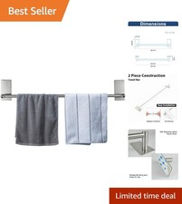 Elegant Rust-Resistant 24-Inch Towel Bar - No Drilling Required, Brushed Nickel