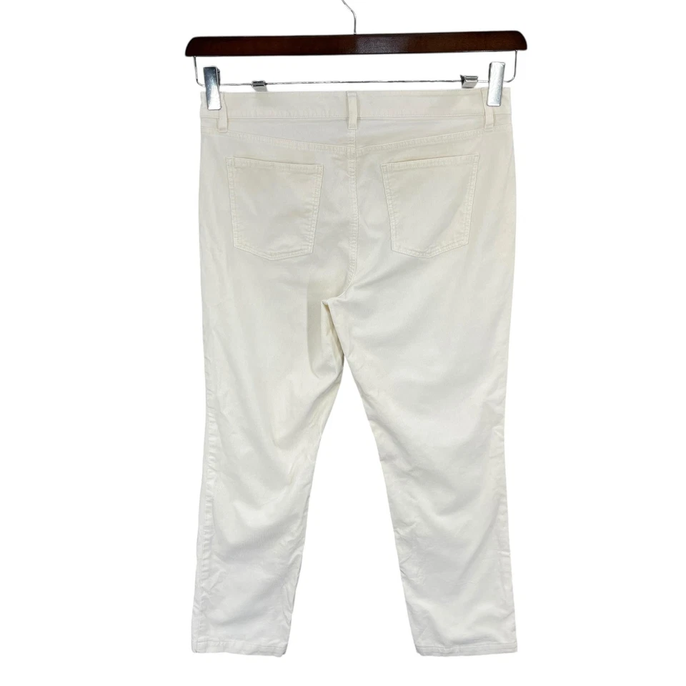 Calça Talbots de veludo feminina impecável reta preppy elástica tamanho 14 branca - Imagem 2 de 4