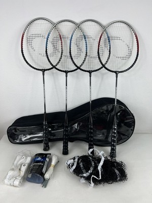 Power 4 Spieler Badminton Set, Netzschläger Set Shuttle, Court Tale & Tragetasche
