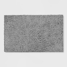 2'6"x3'10" Washable Plush Shag Accent Rug Gray - Room Essentials