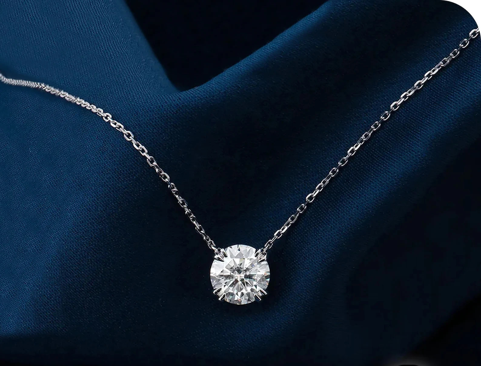 1 Ct Lab Grown Diamond Round Cut 925 Sterling Silver Pendant Gift For Her