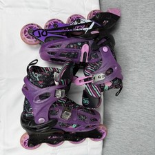 Roller Derby Girls Adjustable Inline Skates Purple Glitter Princess Size 3-6
