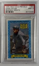 1970 ROLD GOLD PRETZELS BASEBALL GREATS #10 EDDIE COLLINS PSA 9 30153030