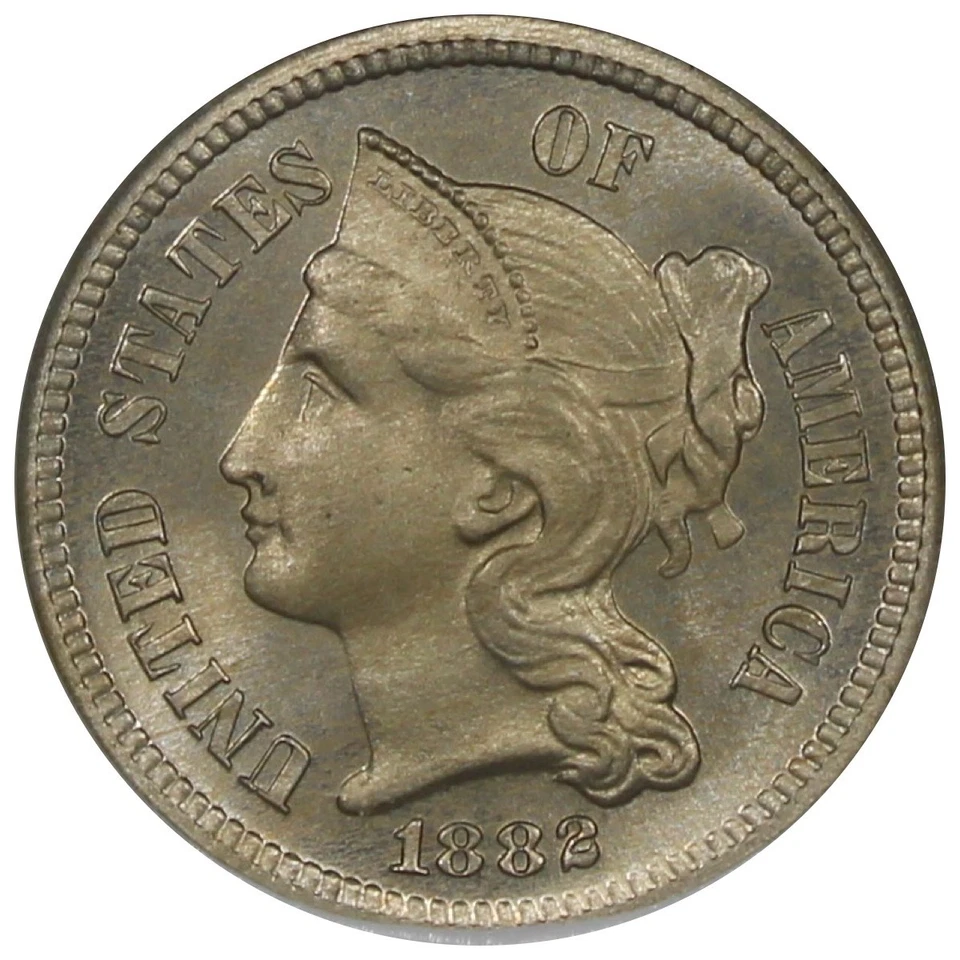 1882 Proof Three Cent Nickel ANACS PR67 Soapbox Holder Low Mintage - Image 2 of 4