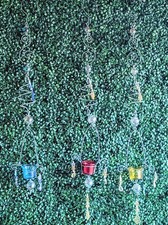 Hanging 36" Glass And Metal Wire Ornate Candle Holders For Walls And Windows