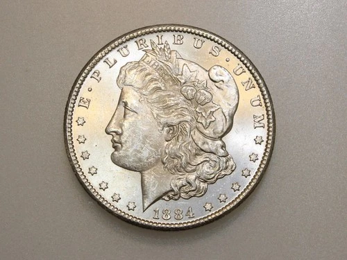 1884-CC $1 MORGAN SILVER ONE DOLLAR GEM BU