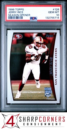 1998 TOPPS SEASON OPENER #126 JERRY RICE 49ERS HOF POP 6 PSA 10