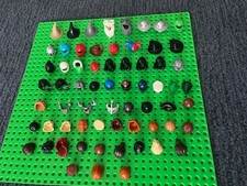 Lot of 65 LEGO  Minifigure Headpieces   Hair, Hats, Helmets  Headgear   Exc Con