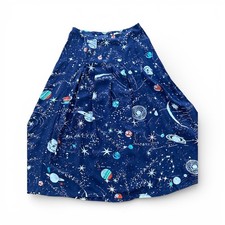 Rixo Georgia cosmic print 100% silk midi skirt stars /planets size L fit 10/12