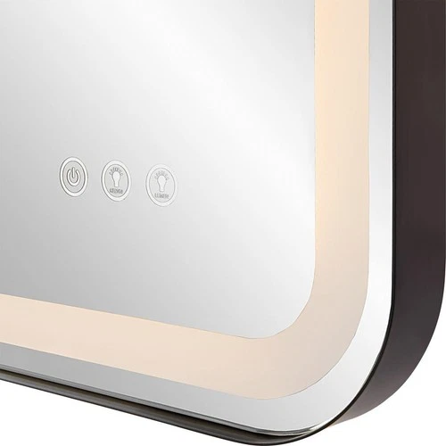 Uttermost 09946 Crofton 40 X 30 inch Satin Black LED Lighted Mirror - Picture 7 of 10