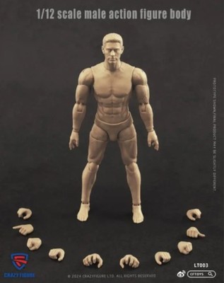 Crazy Figure 1/12 Scale Multi Joint Movable Male Body LT003 ''Perfect Invincible''