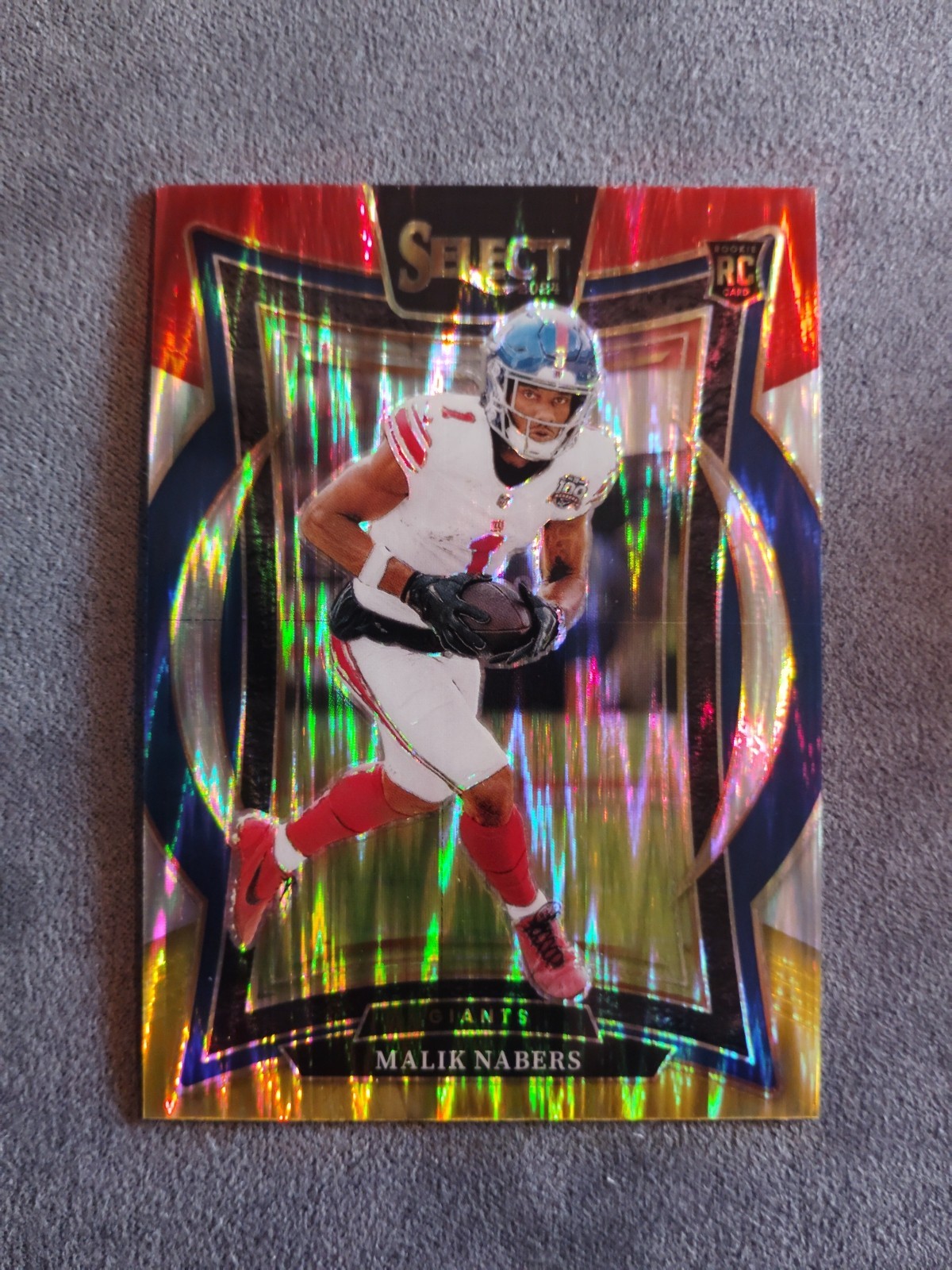 2024 Panini Select - Concourse Malik Nabers #29 Red & Yellow Shock Prizm (RC)