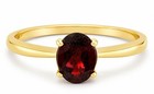 GENUINE 1.05 Cts GARNET SOLITAIRE RING SOLID 10K GOLD - Free Certificate - NWT — photo 1