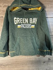 Green Bay Packers NFL Team Apparel Pullover Hoodie YouthSize7 Green/Gold Heather