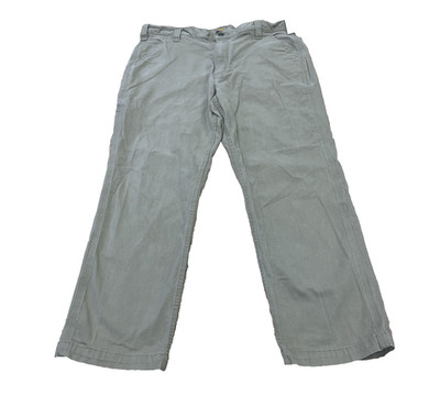 Carhartt Dungaree Relaxed Fit Work Pants 38X30 Beige Canvas Utility Workwear