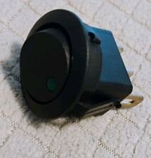 GREEN LED ROCKER SWITCH 12V ROUND TOGGLE -  3 Pack