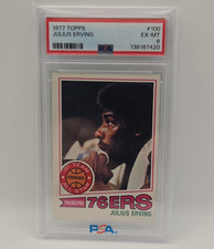 Topps 1977-78 Julius Erving #100 White Back PSA 6 Philadelphia 76ers Basketball
