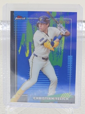 2026 Topps Finest Christian Yelich Blue Refractor /150 Milwaukee Brewers #49