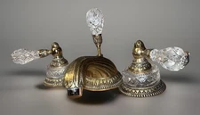 Vintage Phylrich/ Sherle Wagner Regent Cut Crystal Brass Faucet Set
