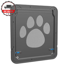 4-Way Lockable Plastic Pet Big Dog Cat Door for Screen Window Safety Flap Gates