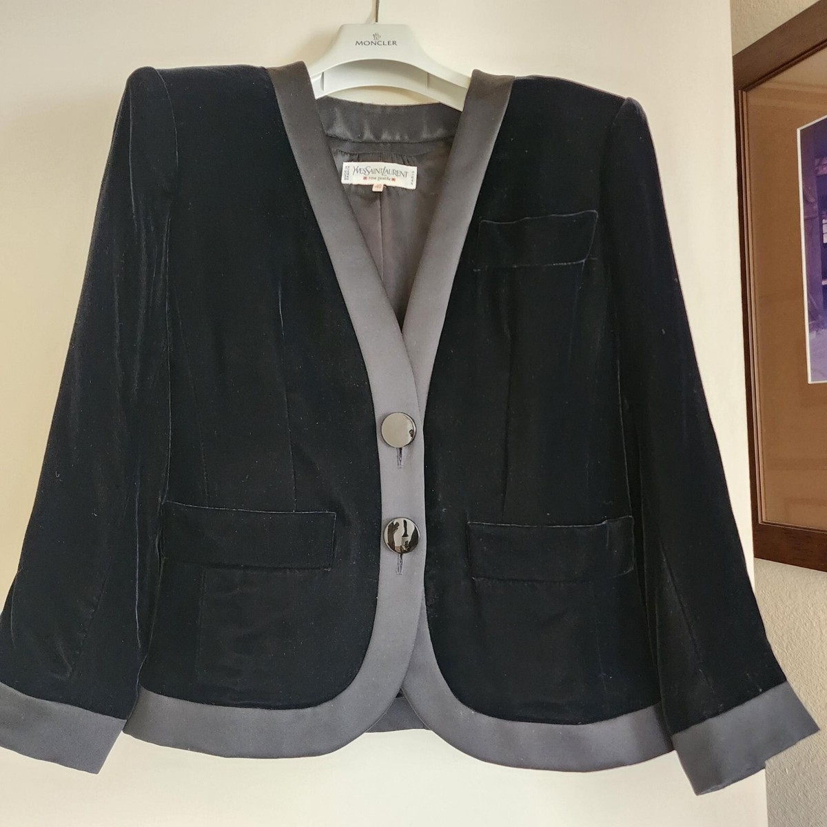 REDUCED Yves Saint Laurent YSL Rive Gauche Vintage Black Velvet Women’s  Jacket