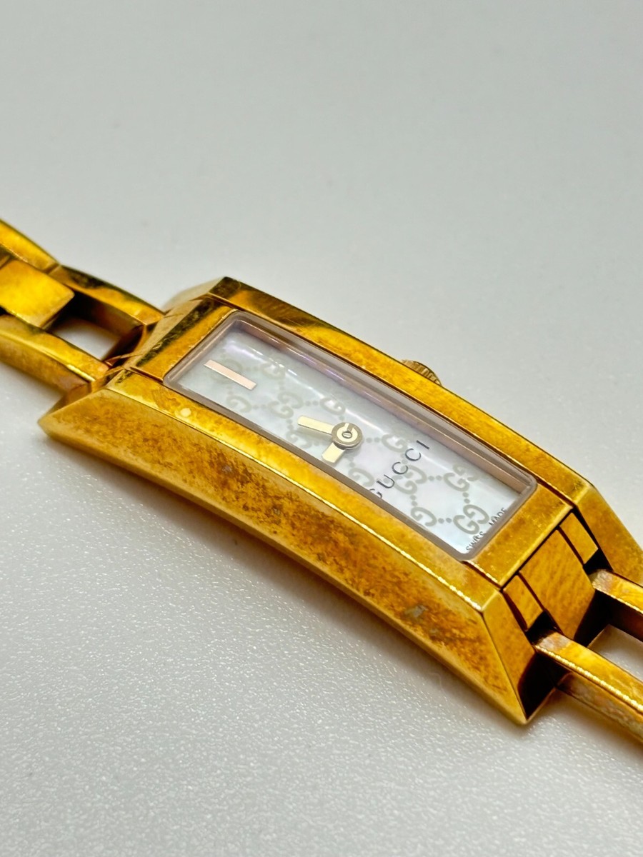 GUCCI　グッチ　ゴールド　クォーツ腕時計　110 Exc+5 w/Box ] Gucci 110 Vintage Watch GG Logo Clip Link Gold Used