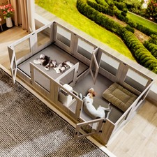 Transparent Whelping Box Large Pets Birthing Box Playpen Supplies 2 Divided Room