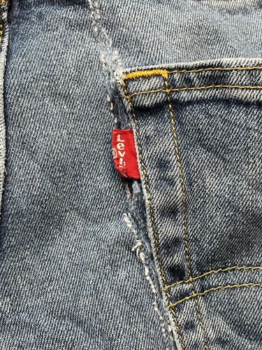 Levi's Jeans Hombre 34 x 30 505 Recto Desgastado Trabajo Azul - Imagen 9 de 15