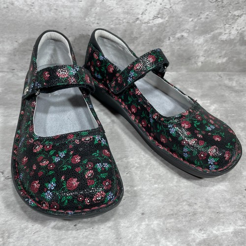 Alegria Belle Mary Jane Floral Women's Clog Adjustable Double Strap EU 39 US 9